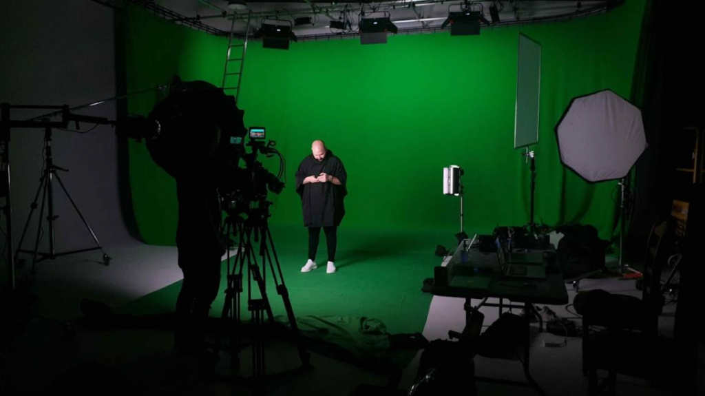 Green Screen Setup at a Film Studio